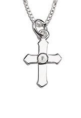 very nice silver cultured pearls cross baby necklace